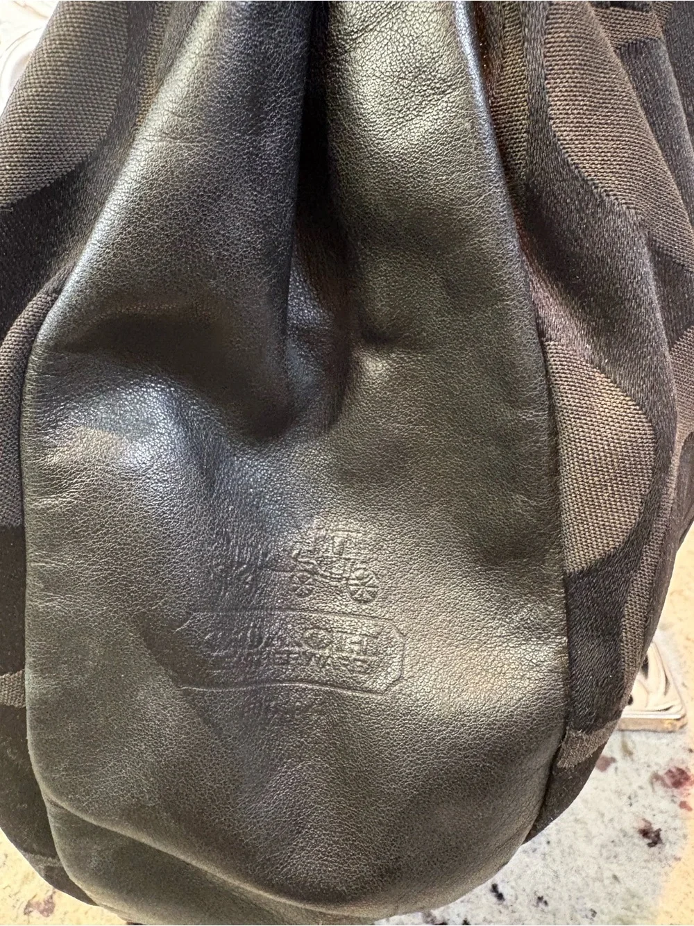 Coach #13642 Ali Signature Sateen Hobo Bag with Silver Charm